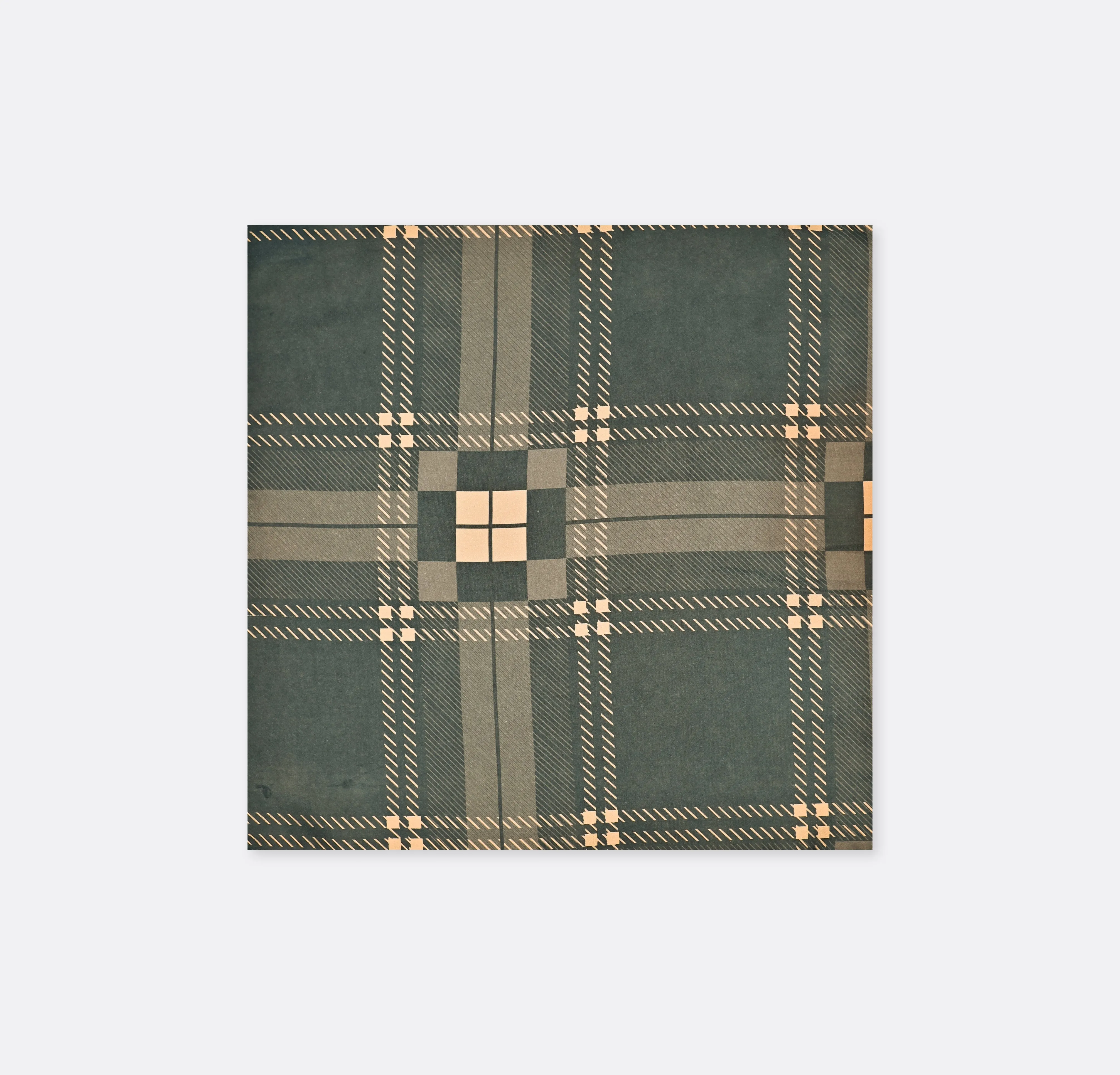 Dusty Grey Tartan Checks Silk Pocket Squares