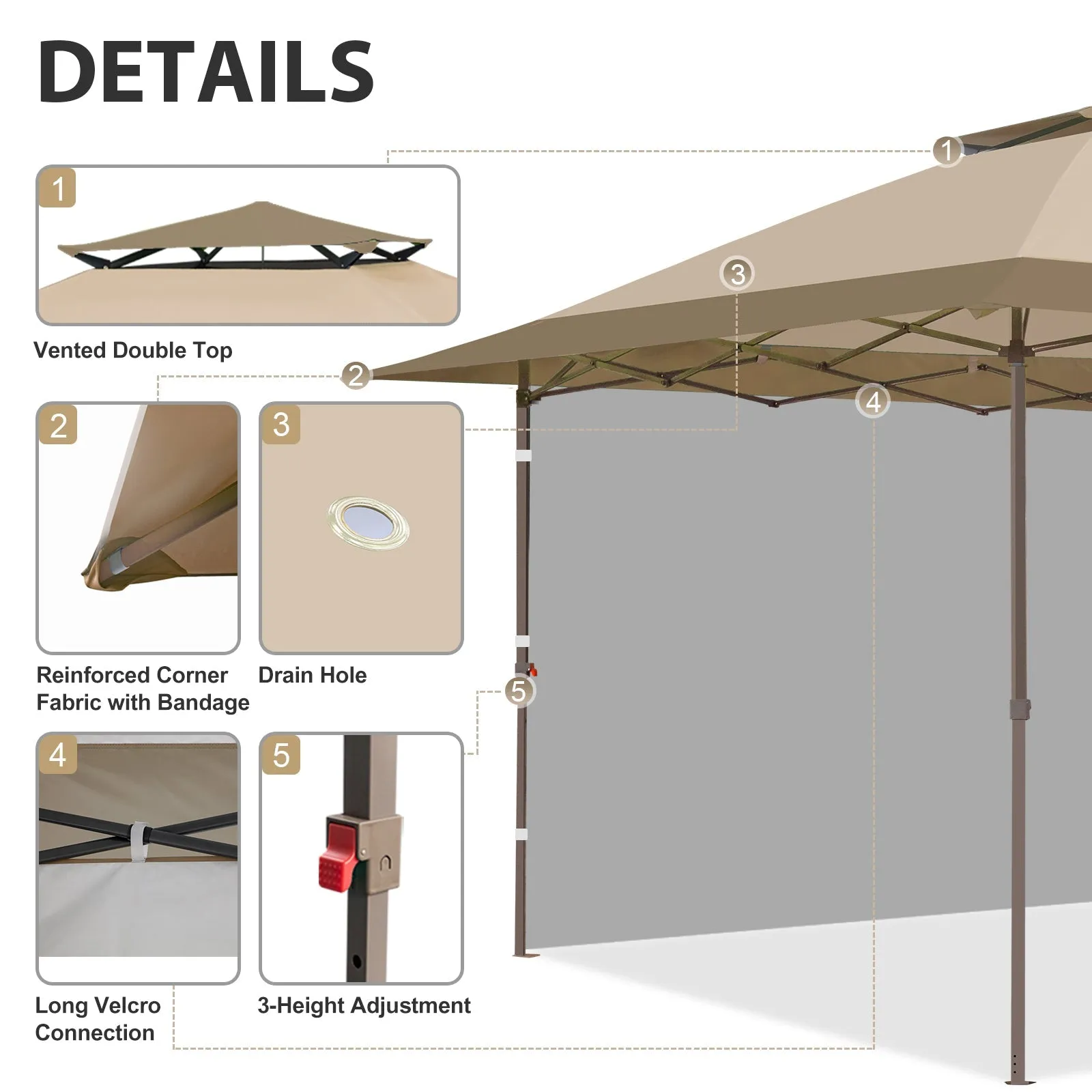 EAGLE PEAK 13x13 Straight Leg Pop Up Canopy Tent With sidewall