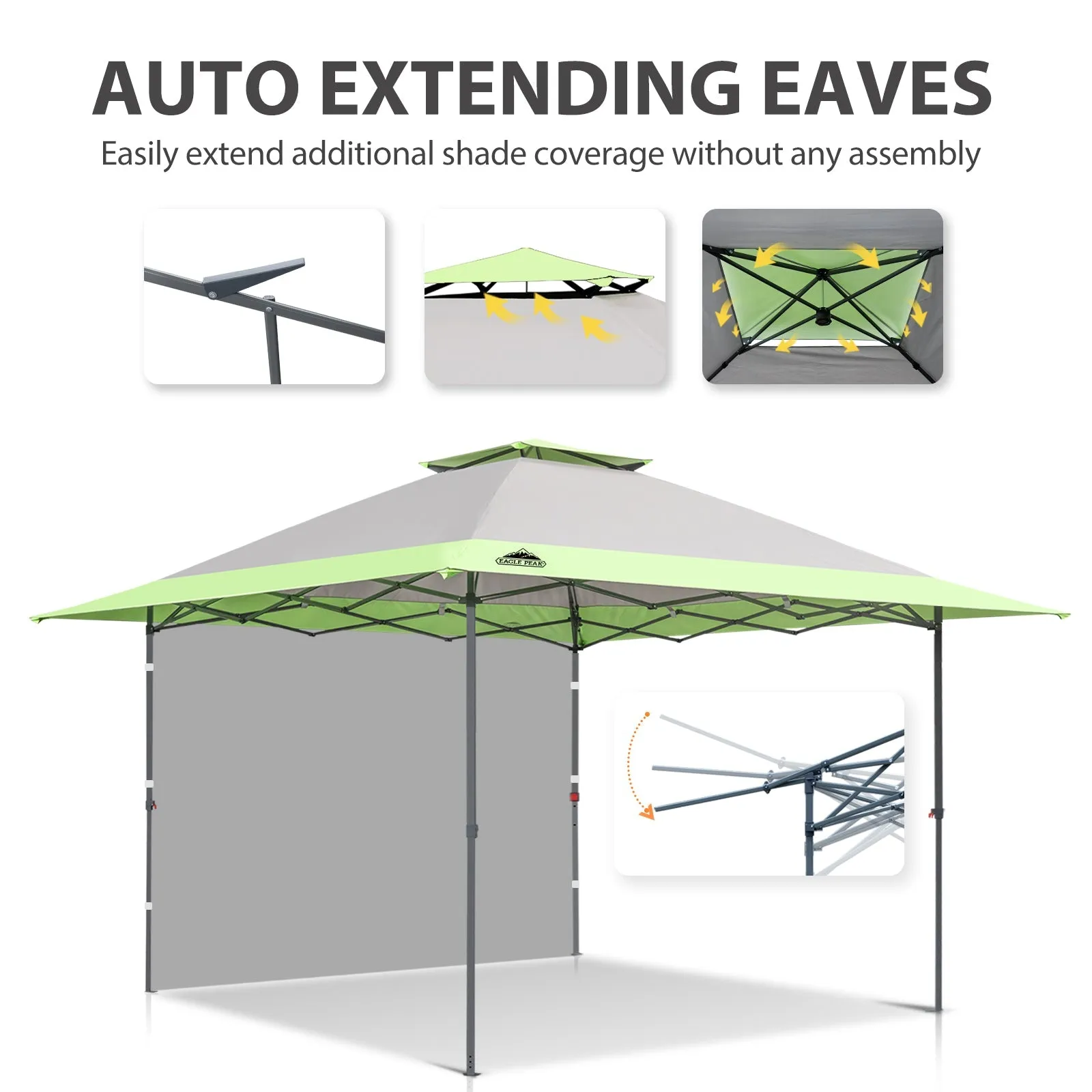 EAGLE PEAK 13x13 Straight Leg Pop Up Canopy Tent With sidewall
