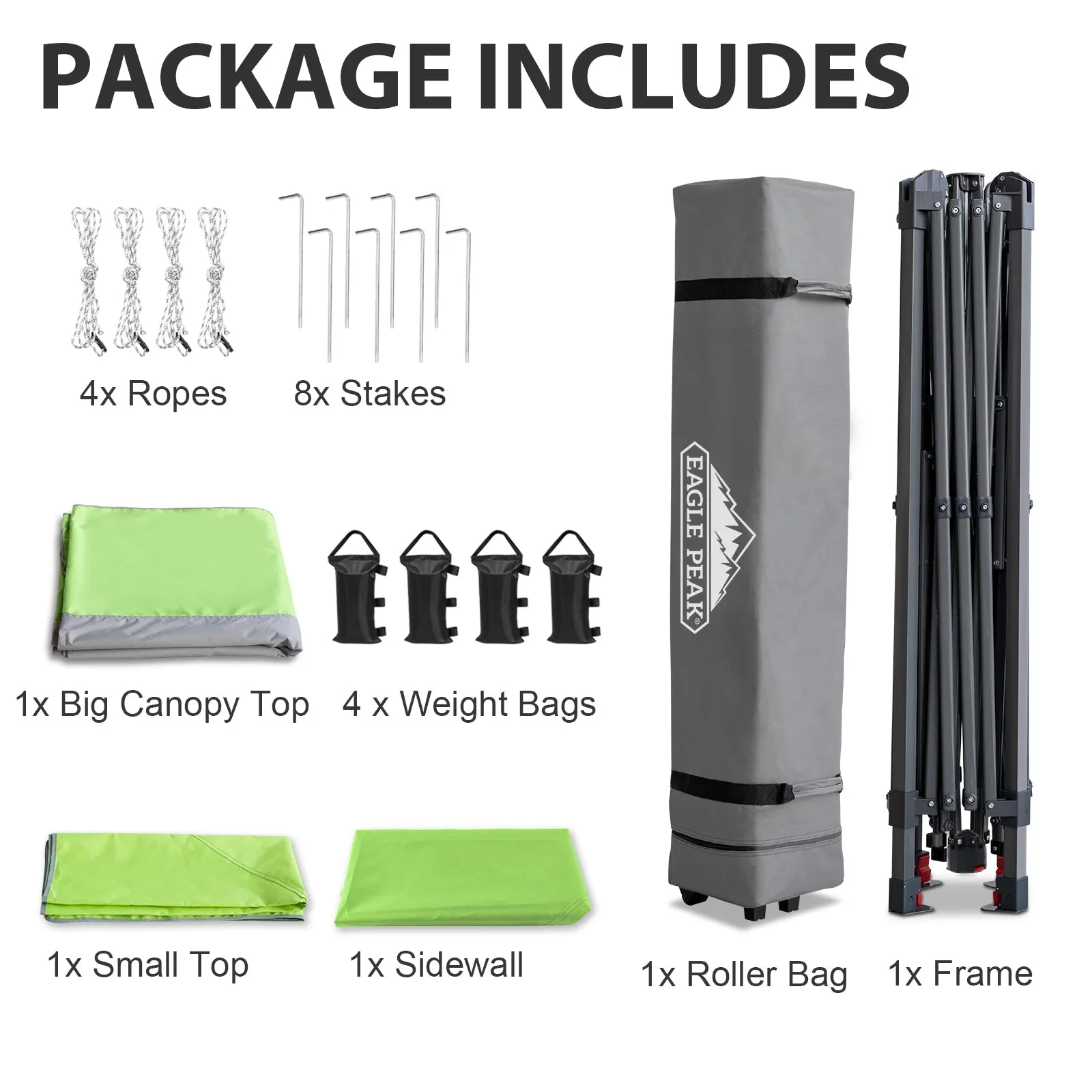 EAGLE PEAK 13x13 Straight Leg Pop Up Canopy Tent With sidewall