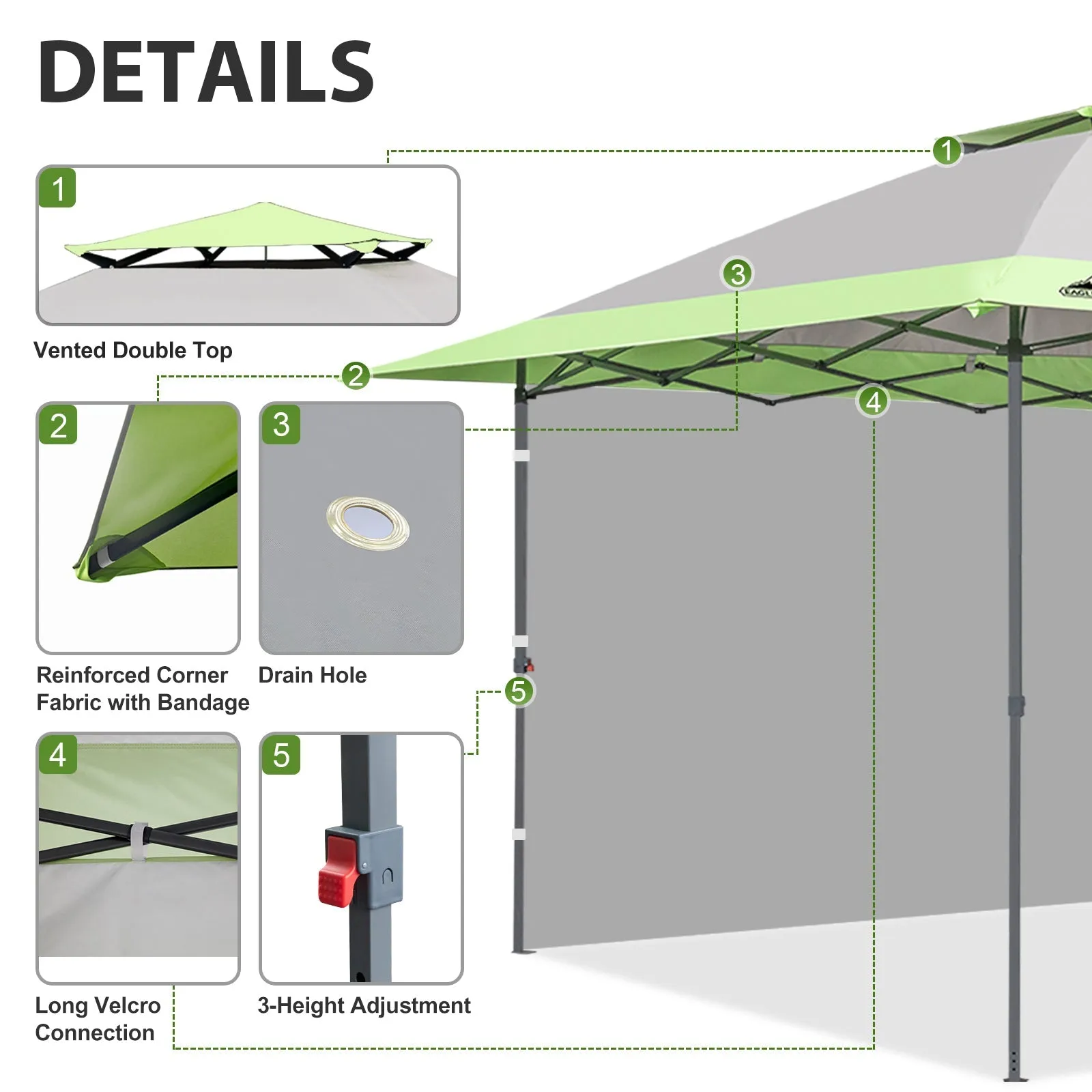 EAGLE PEAK 13x13 Straight Leg Pop Up Canopy Tent With sidewall