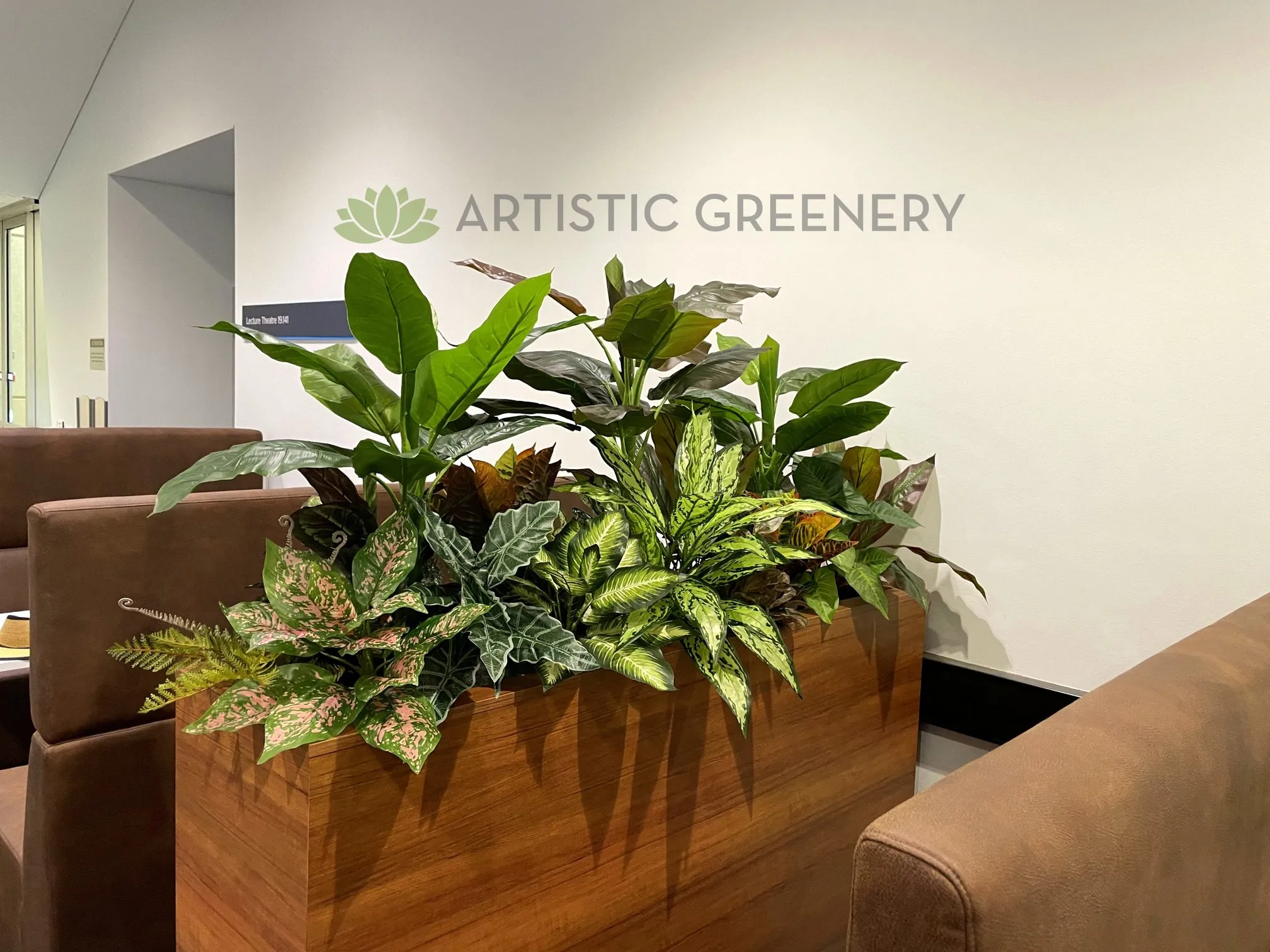 Edith Cowan University (ECU) Joondalup - Building 19 Lobby area- Artificial Plants for Built-in Cabinets / Planters