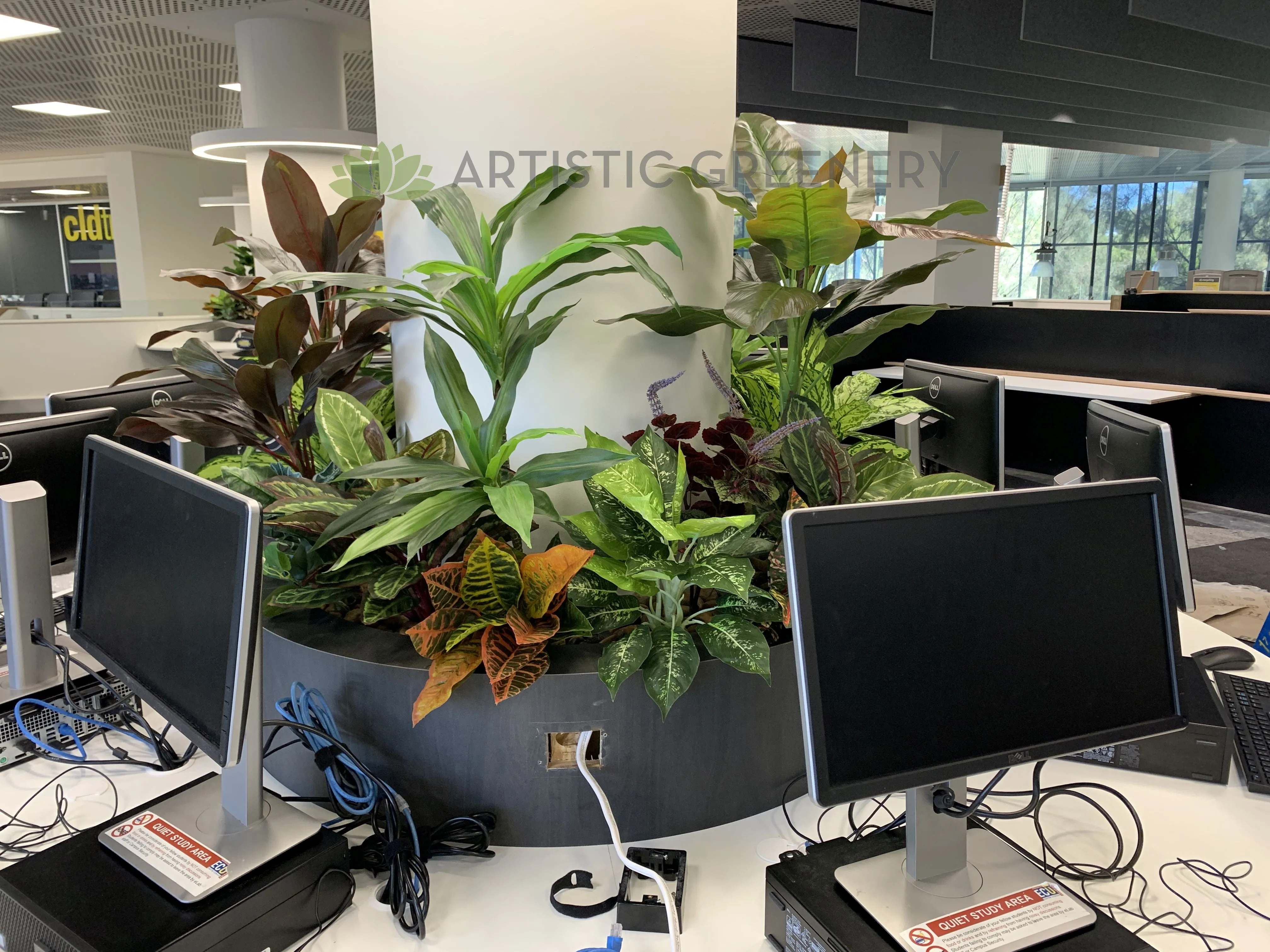 Edith Cowan University (ECU) Joondalup Campus Library - Artificial Plants for Built-in Cabinets / Planters