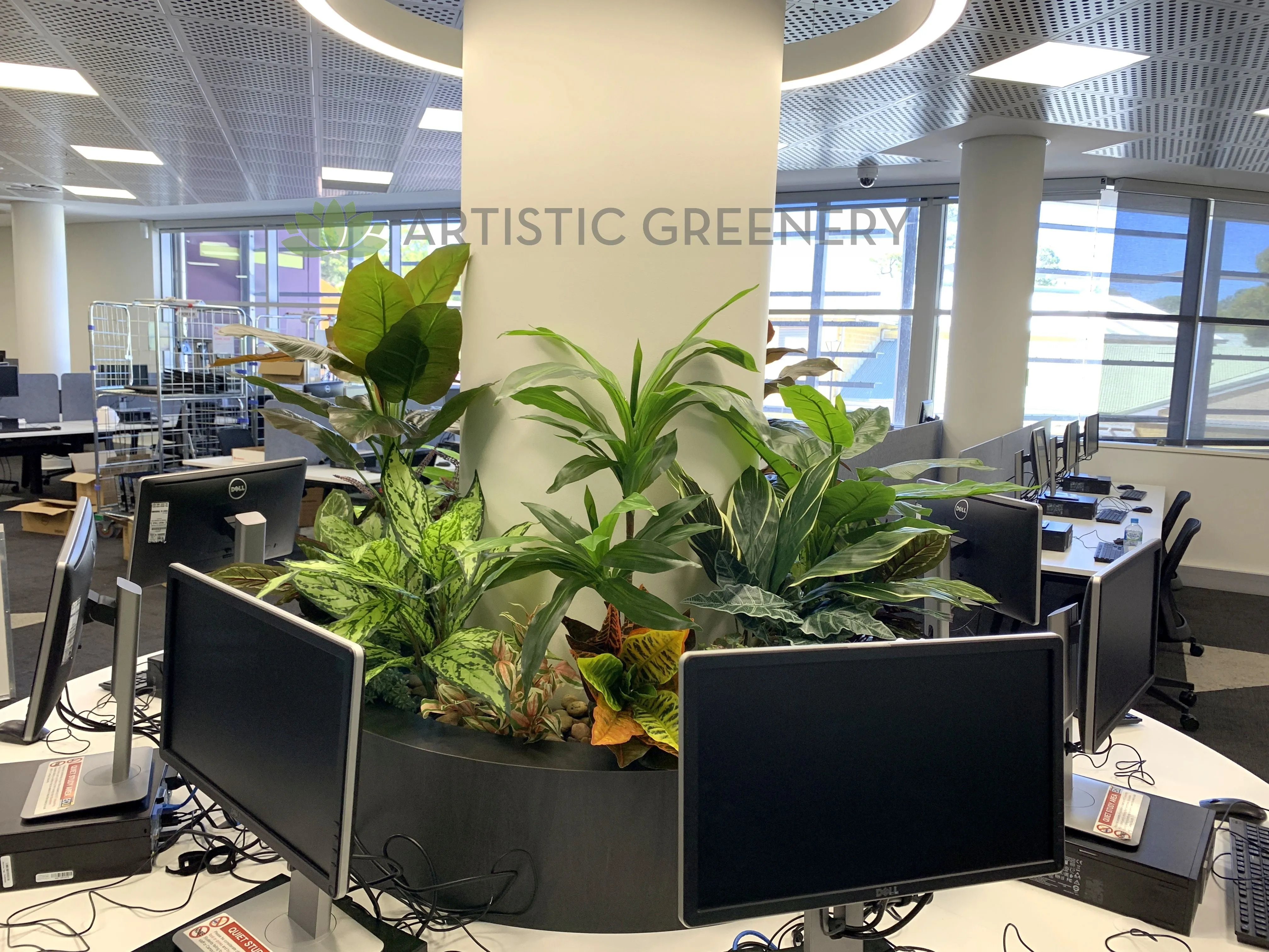 Edith Cowan University (ECU) Joondalup Campus Library - Artificial Plants for Built-in Cabinets / Planters