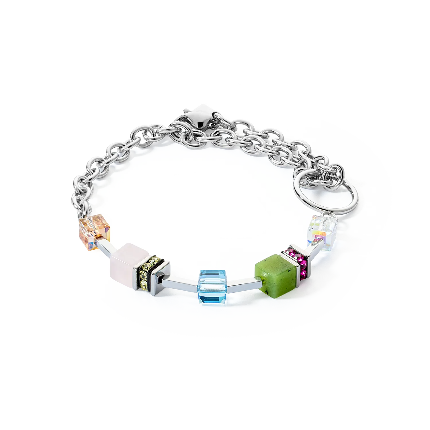 GeoCUBE® Iconic Boho bracelet silver-multicolour