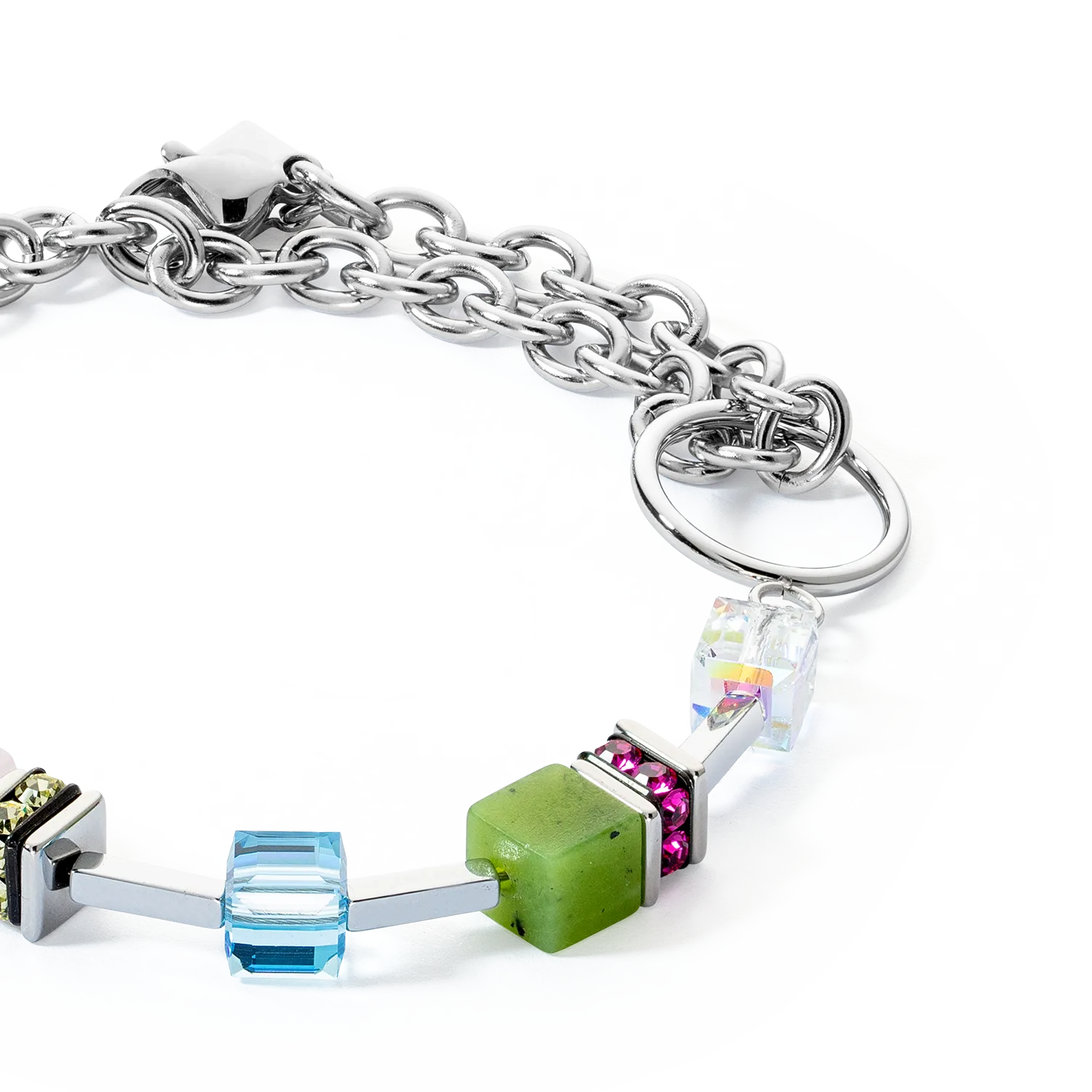 GeoCUBE® Iconic Boho bracelet silver-multicolour