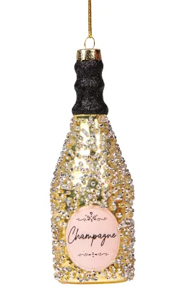 Glittery Glass Champagne Bottle