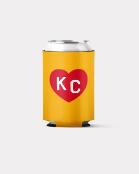 Gold & Red KC Heart Koozie