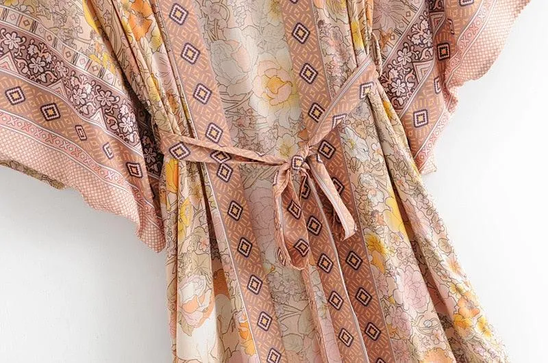 Handmade Bohemian Kimono, Bohemian Long Kimono, Beach Cover Up Kimono, Vintage Bohemian Kimono, Beach Dress Kimono, Boho Maxi Kimono