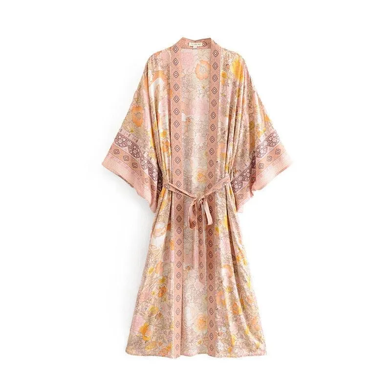 Handmade Bohemian Kimono, Bohemian Long Kimono, Beach Cover Up Kimono, Vintage Bohemian Kimono, Beach Dress Kimono, Boho Maxi Kimono