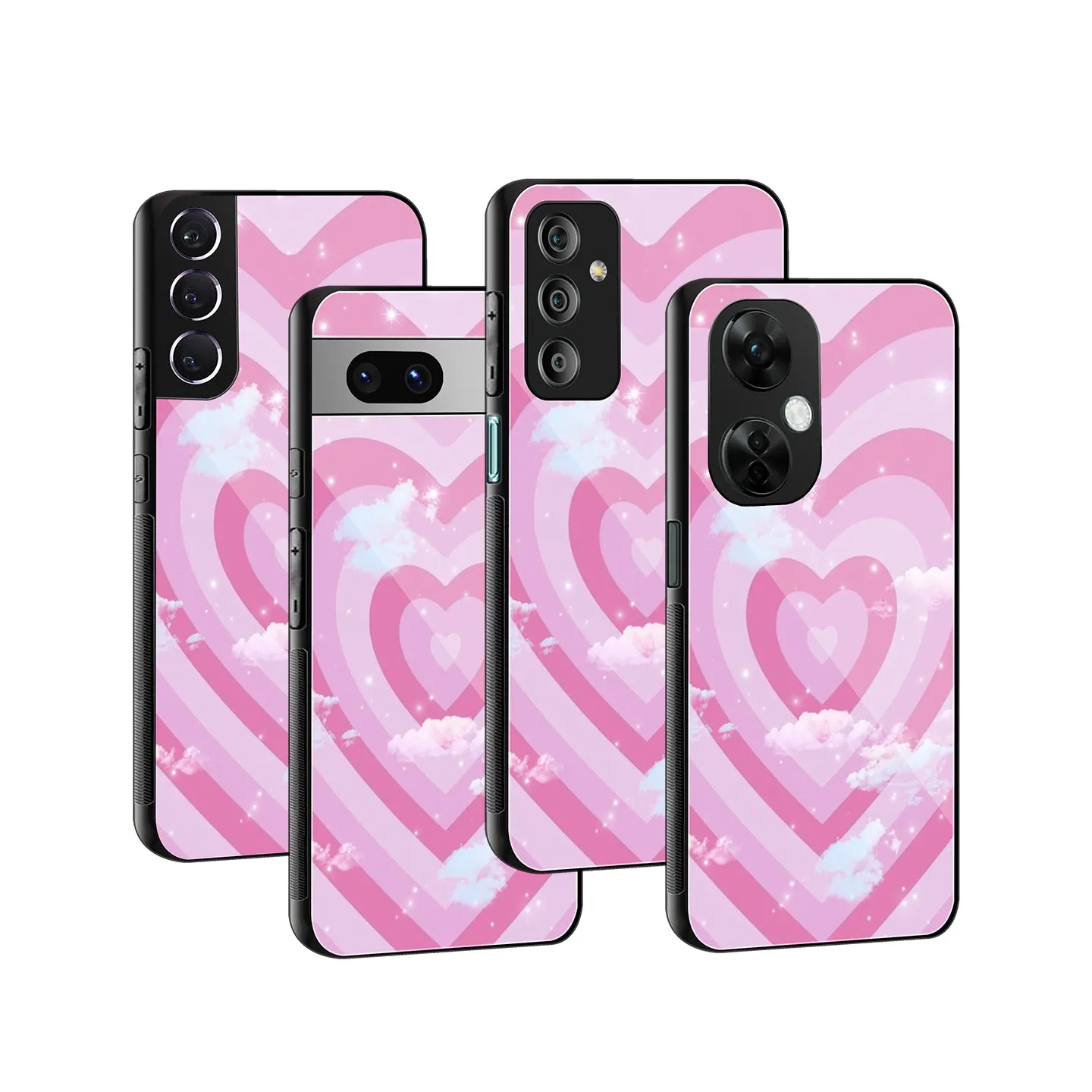 Hearts X Clouds Phone Cover | Glass Case