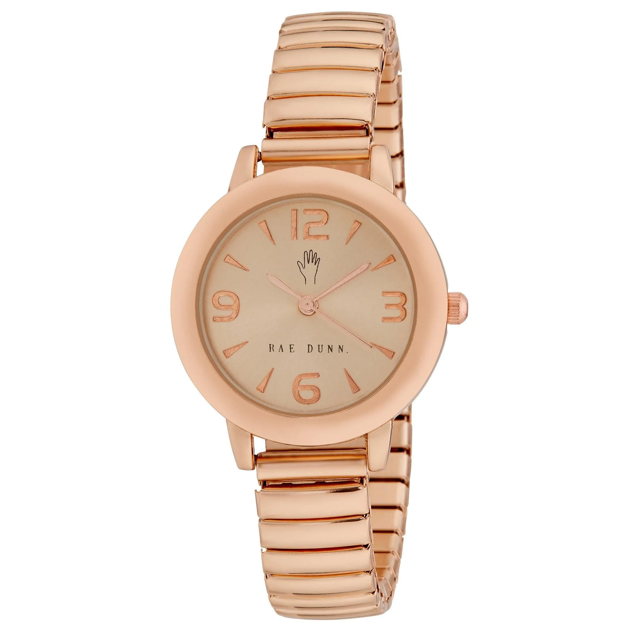 HEATHER Round Face Expandable Bracelet Watch in 4 colors: Silver, Gold, Rose Gold, Black, 30mm