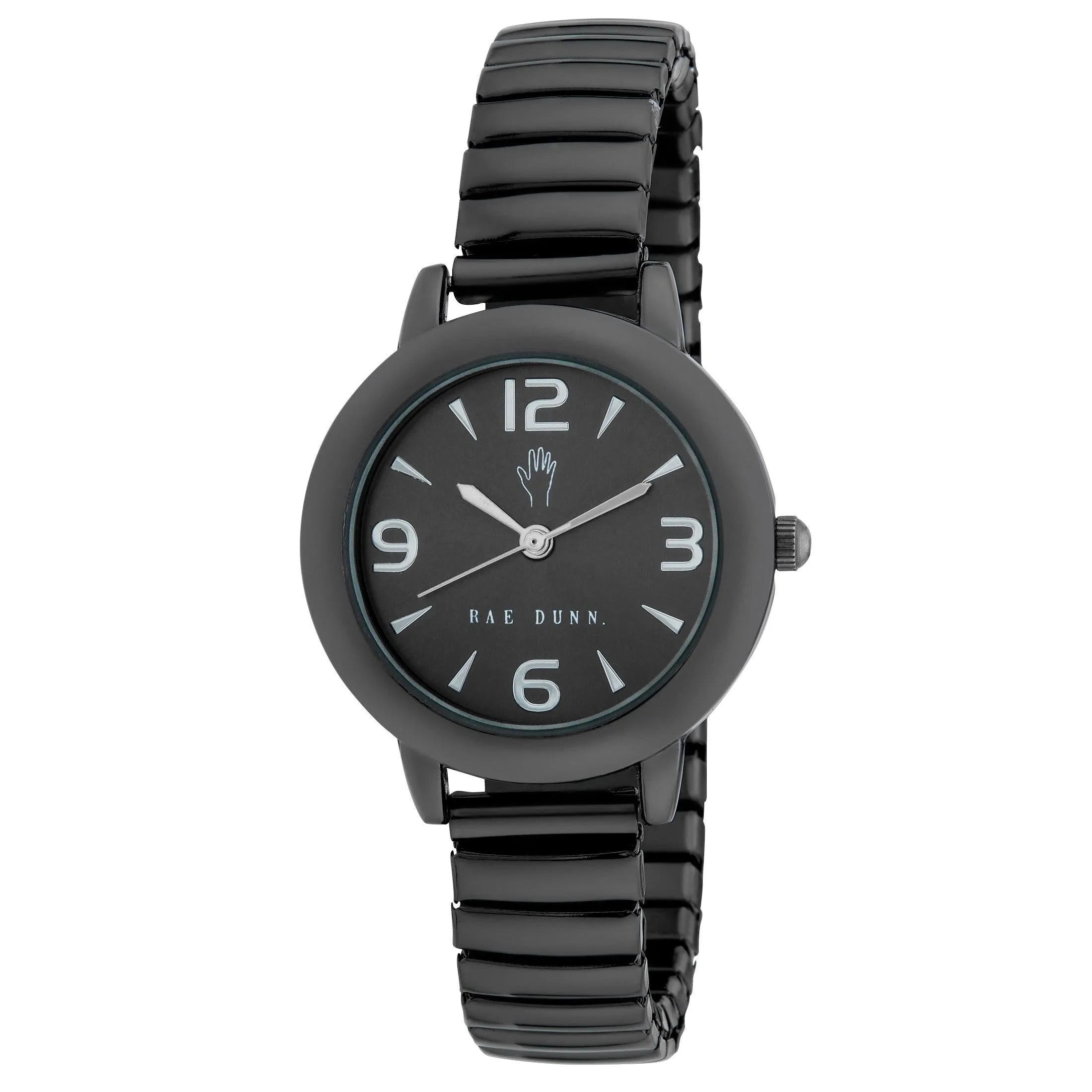 HEATHER Round Face Expandable Bracelet Watch in 4 colors: Silver, Gold, Rose Gold, Black, 30mm