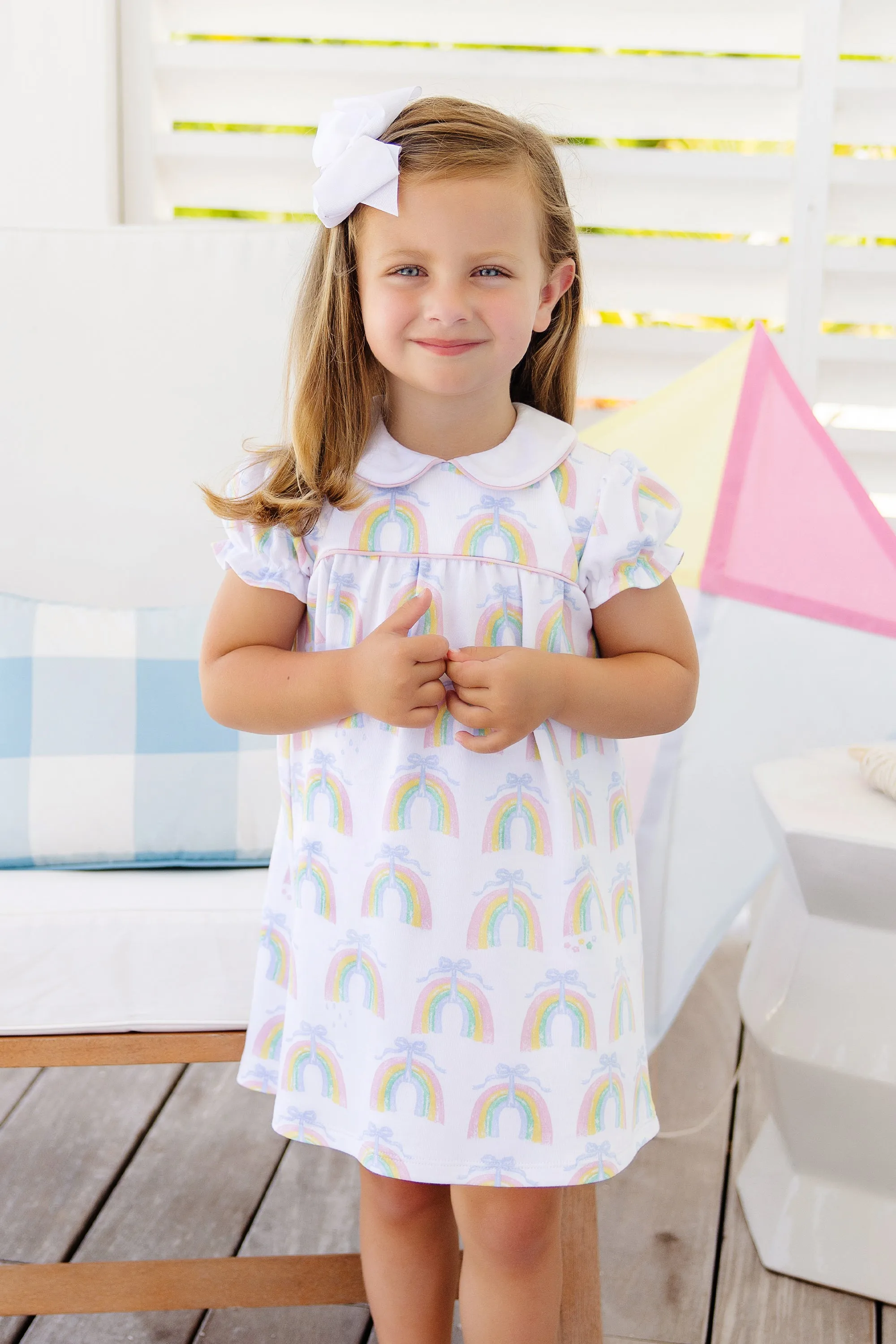 Holly Day Dress - Raine Bows with Palm Beach Pink