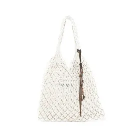 JADEtribe Macrame Sac Charm Tote Sand