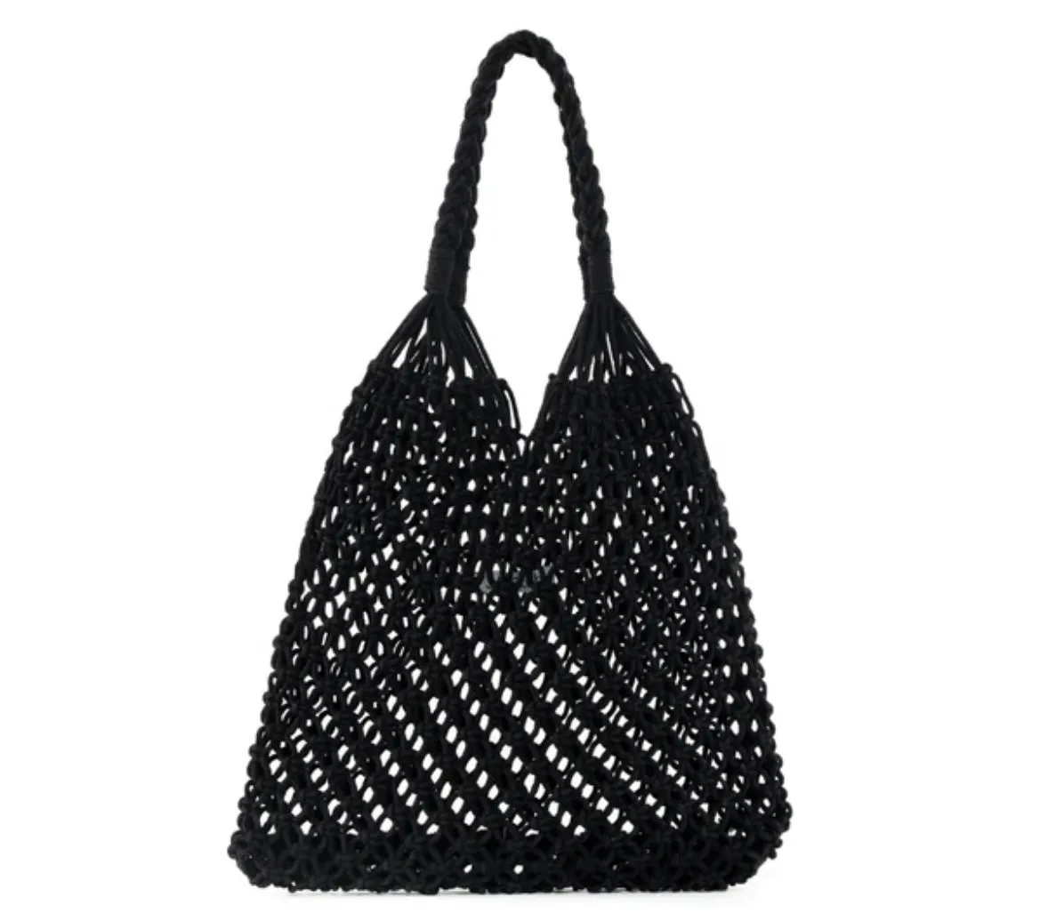 JADEtribe Macrame Sac Charm Tote Sand