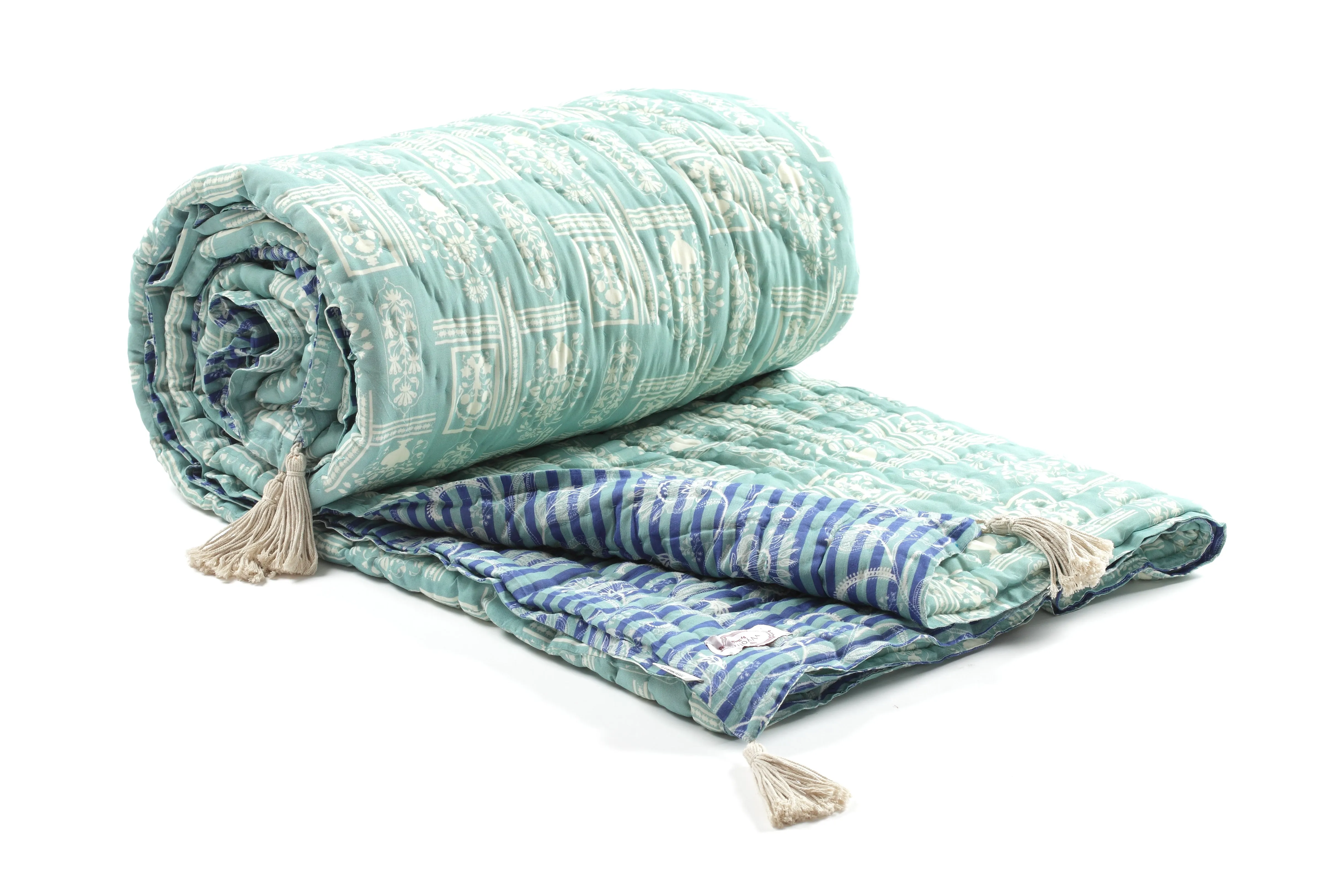 JHAROKA JADE Silk Cotton Reversible Quilt