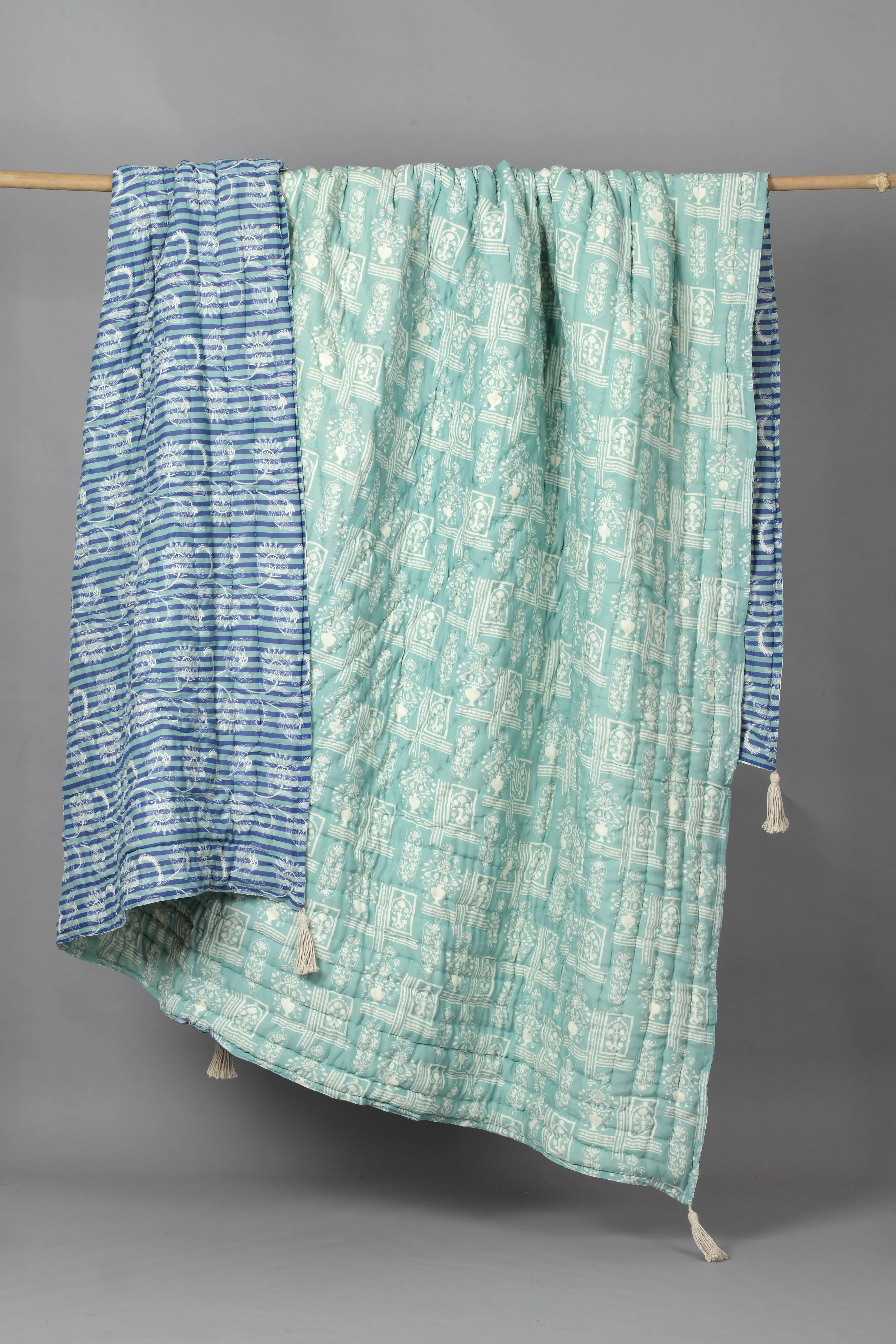 JHAROKA JADE Silk Cotton Reversible Quilt