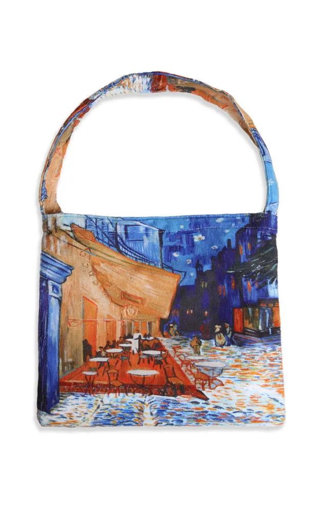 JTB002-30 2 in 1 Cafe Terrace at Night Print Beach Towel & Beach Bag