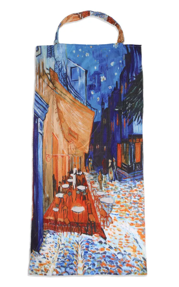 JTB002-30 2 in 1 Cafe Terrace at Night Print Beach Towel & Beach Bag