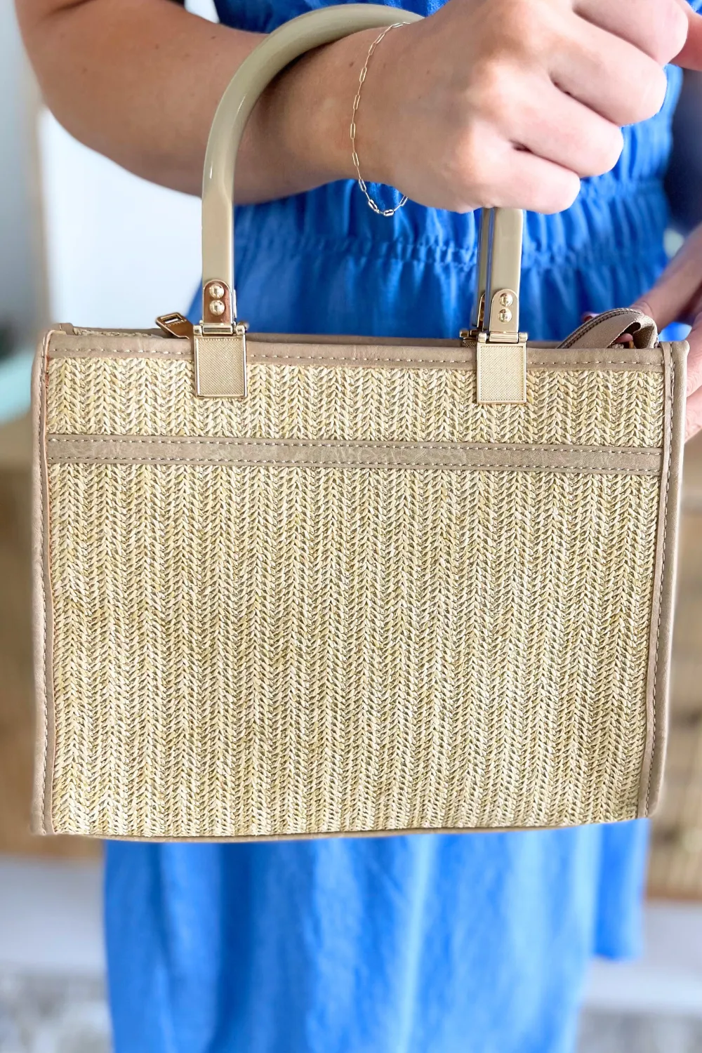 Kaya Rattan Satchel w/ Dual Handles