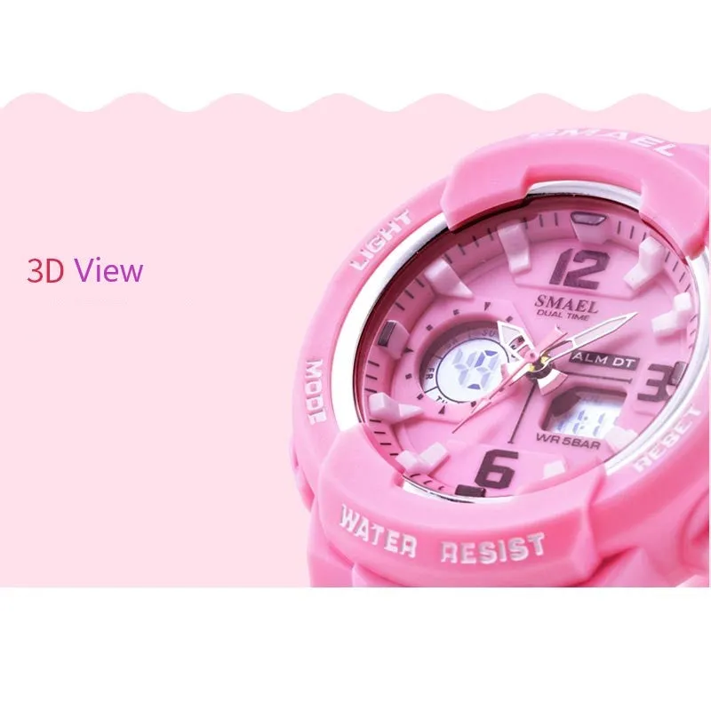 Kids Watches Waterproof Stopwatch Timer Alarm Analog/Digital