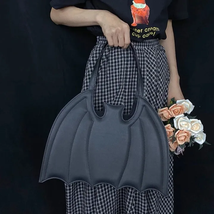 Large Black Bat Purse - Handbag
