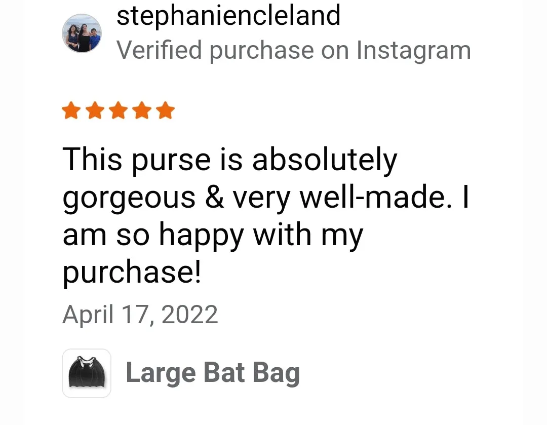 Large Black Bat Purse - Handbag
