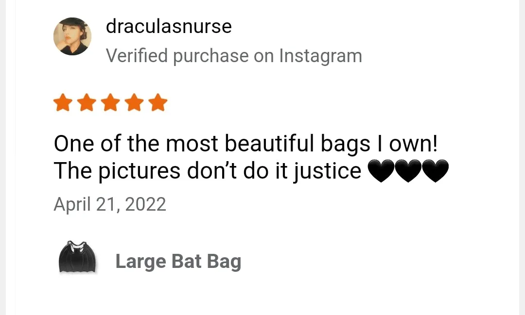Large Black Bat Purse - Handbag