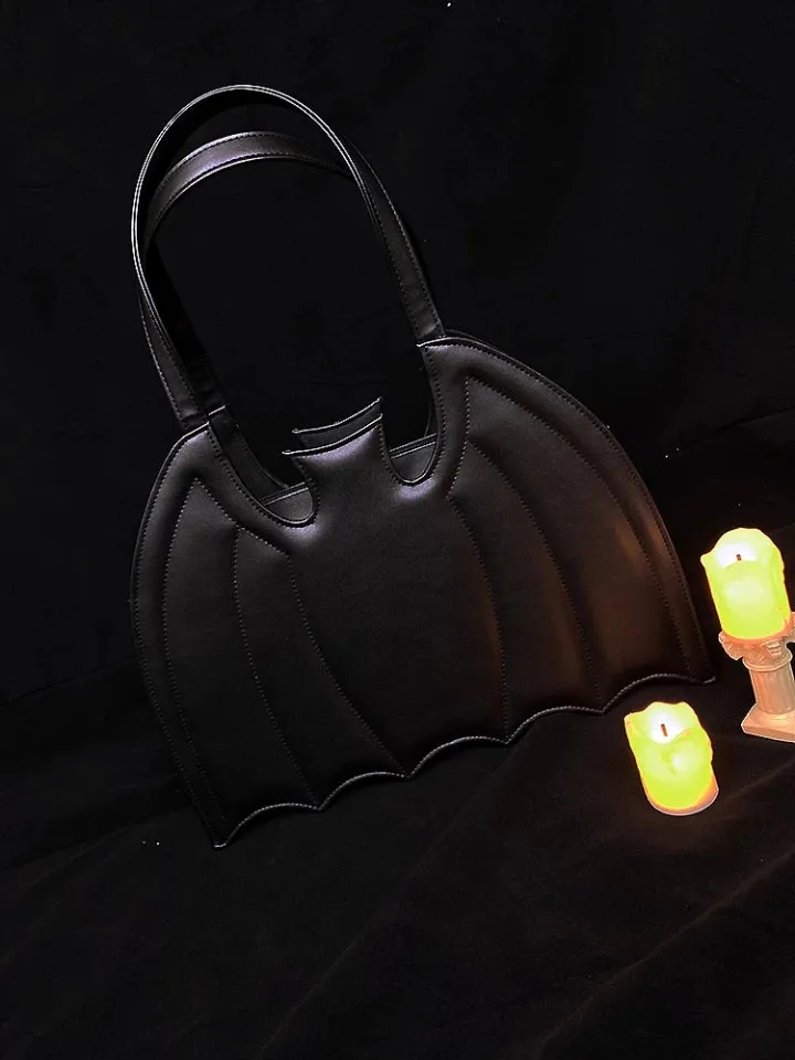 Large Black Bat Purse - Handbag