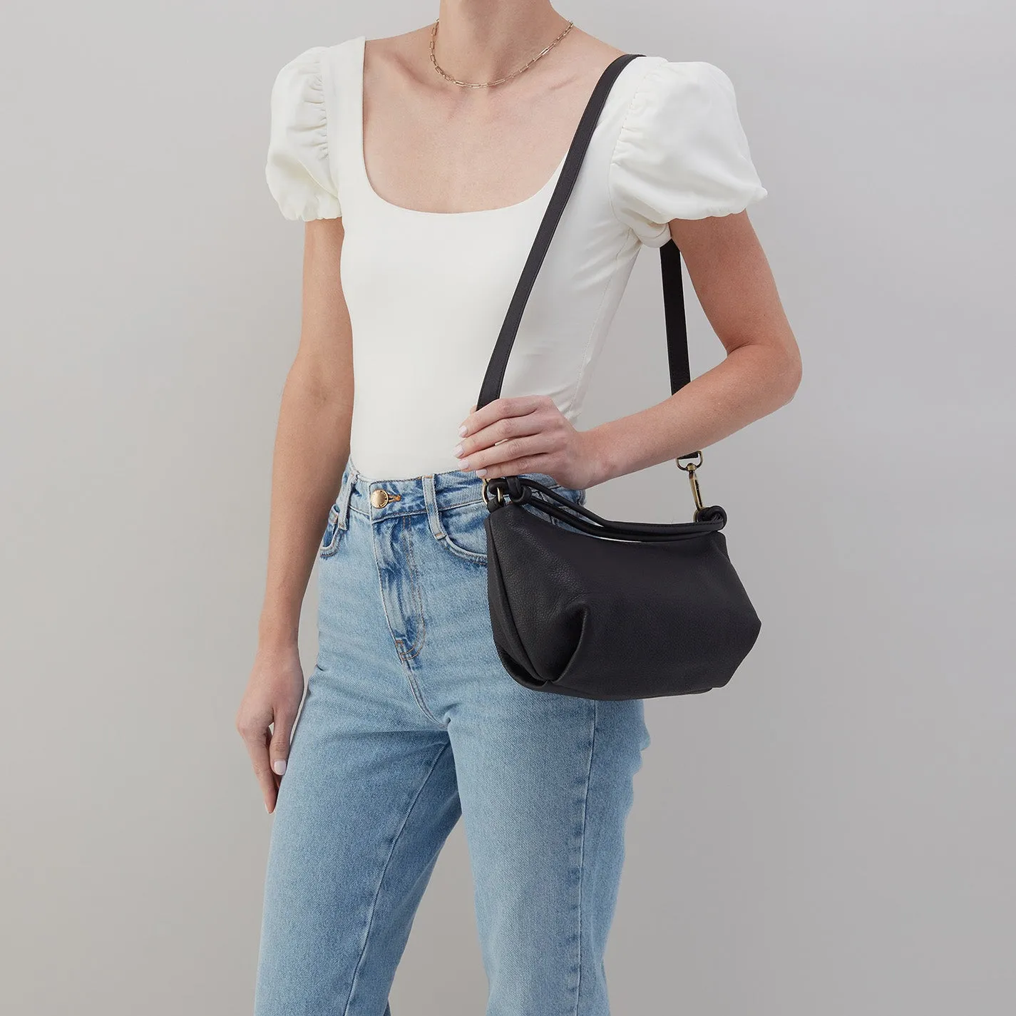 Lindley Crossbody in Soft Pebbled Leather - Black