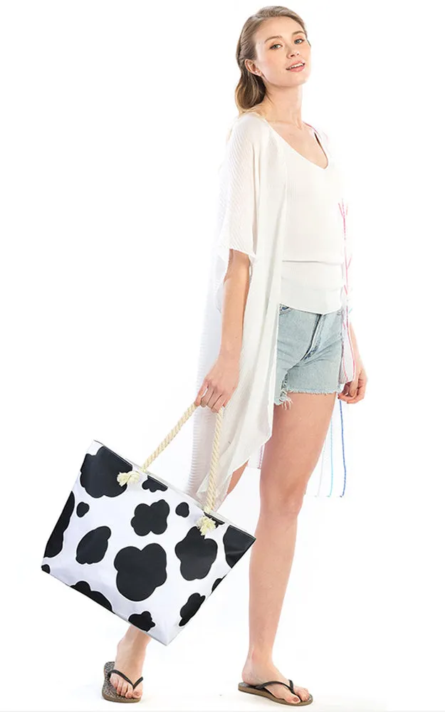 LOA313 Cow Print Beach Bag