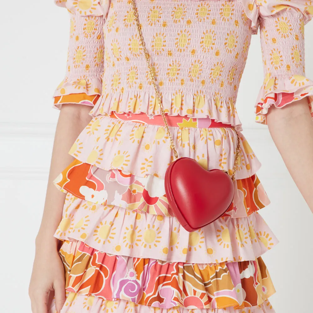 LULU RED HEART CLUTCH