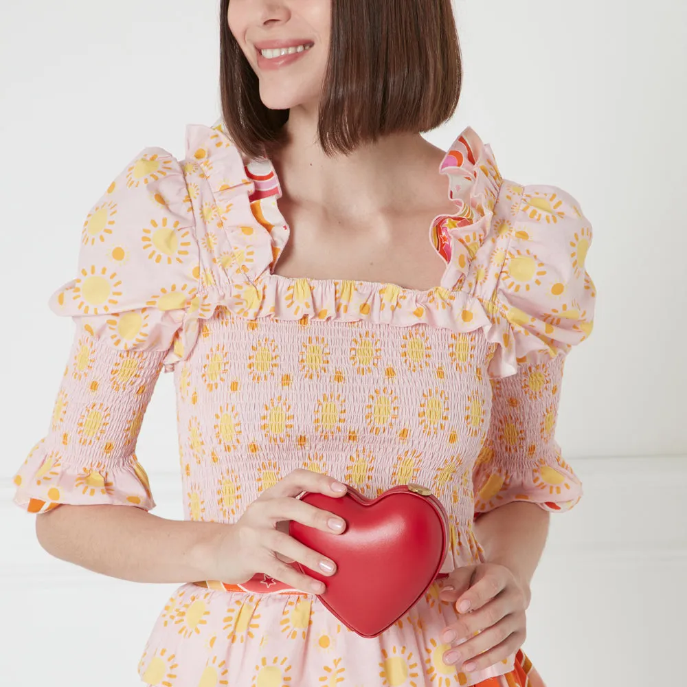 LULU RED HEART CLUTCH