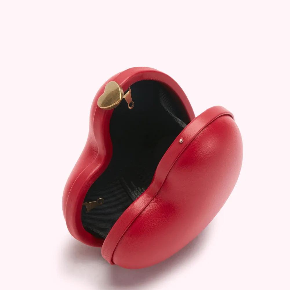 LULU RED HEART CLUTCH
