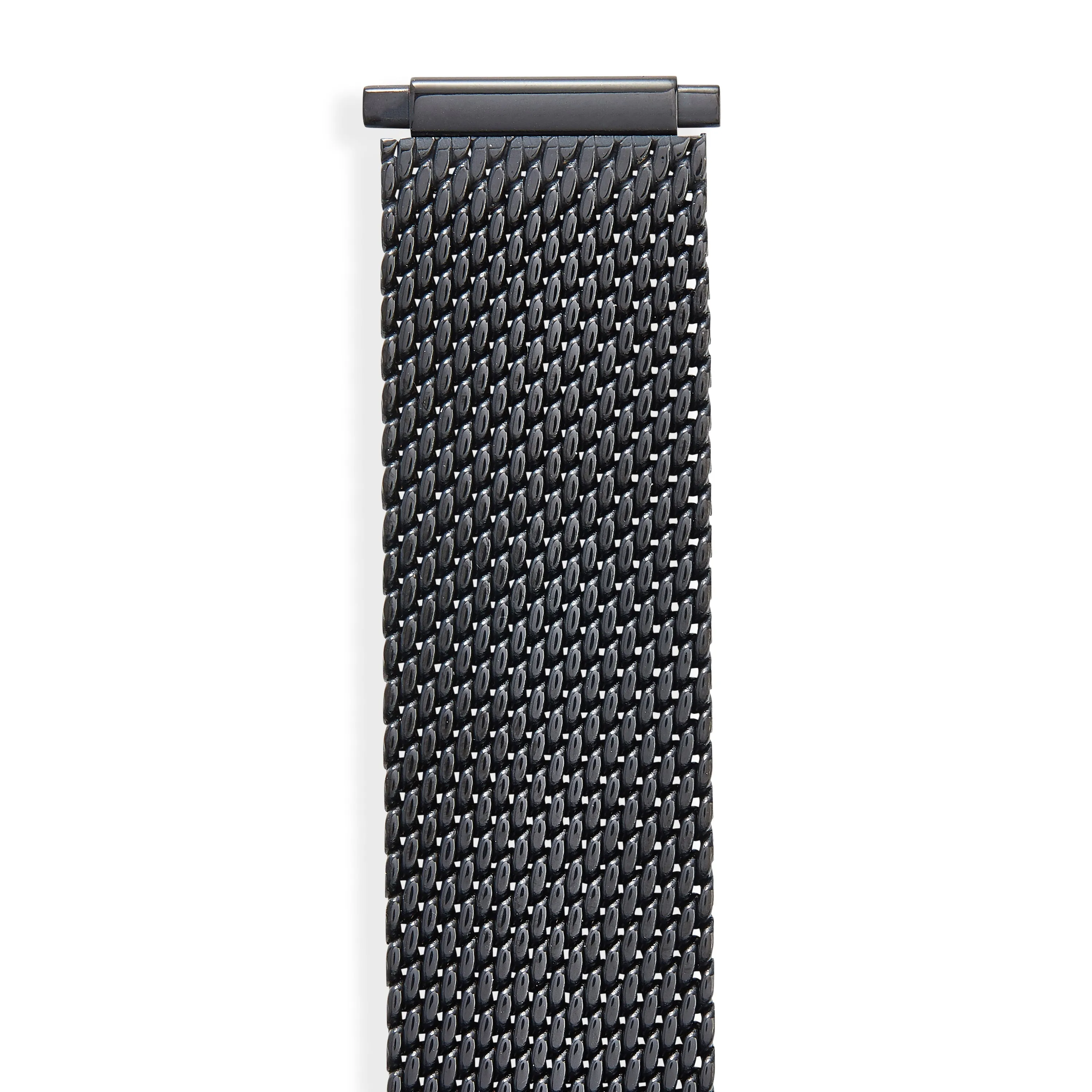 Mens 18-22MM Stainless Steel Mesh Band with Straight Adjustable End in Gold, Silver or Black