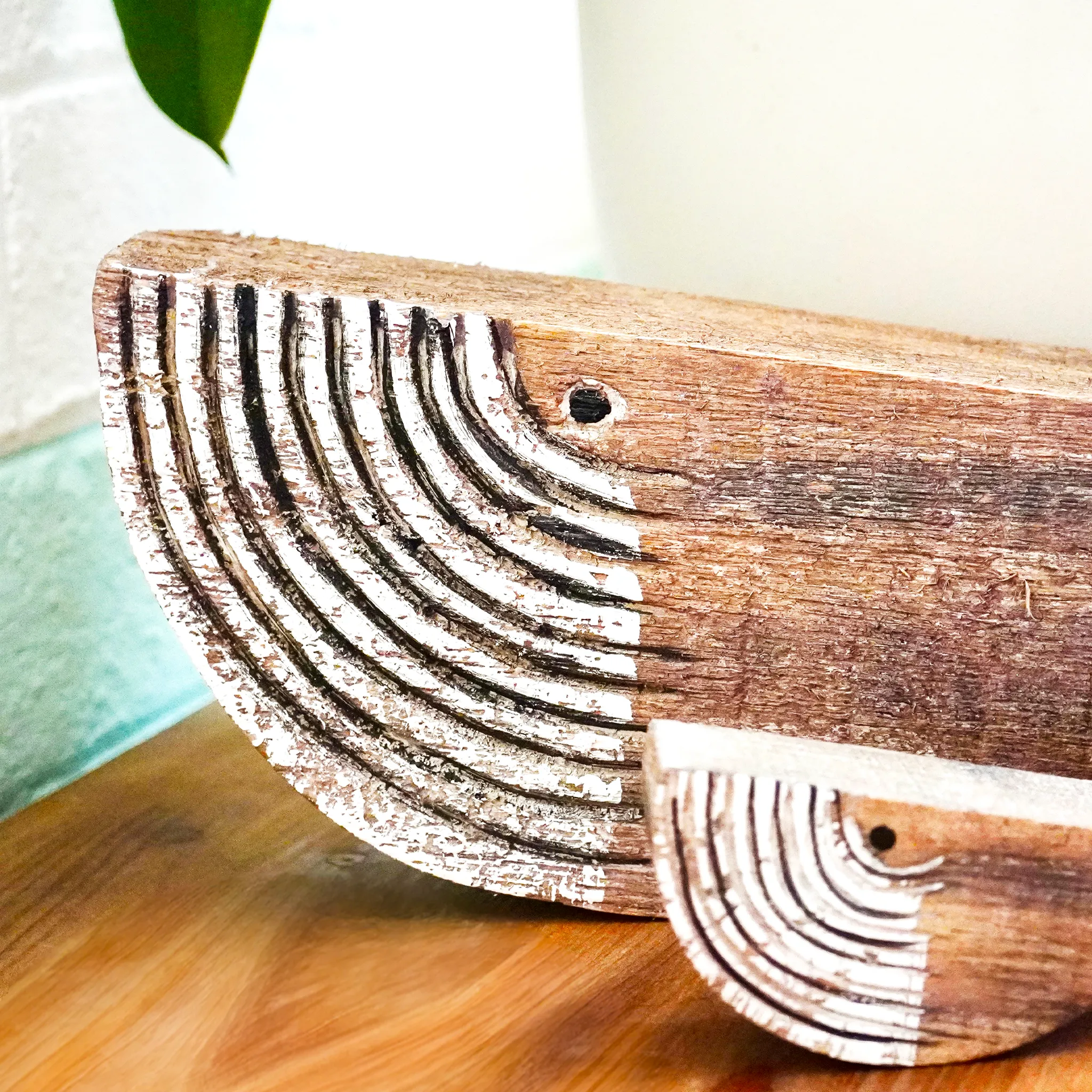 Mother and Baby Driftwood Whale Set