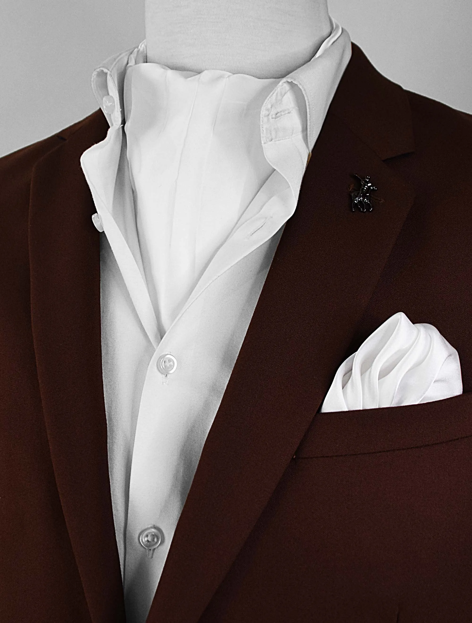Pearl White Paradigm Silk Ascot Set
