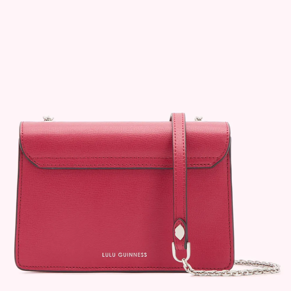 RASPBERRY LEATHER POLLY CROSSBODY BAG