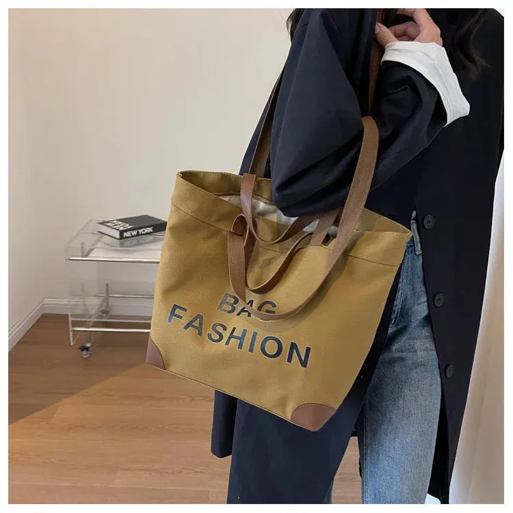 Retro Canvas Tote & Shoulder Bag
