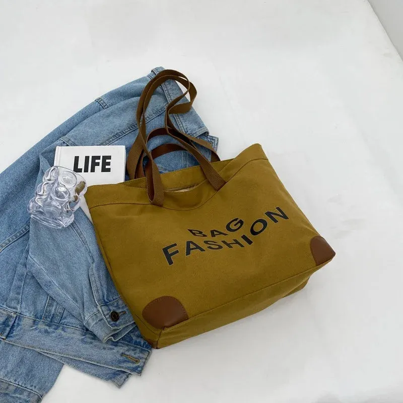 Retro Canvas Tote & Shoulder Bag