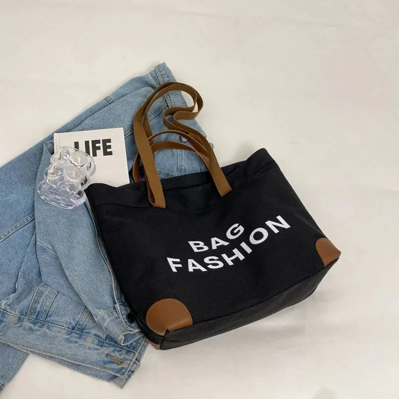 Retro Canvas Tote & Shoulder Bag