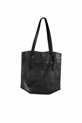 Scully Womens Magnetic Strap Black Leather Handbag Bag