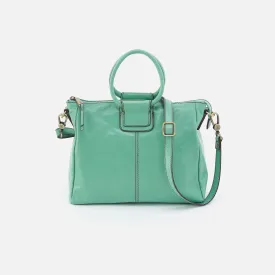 Sheila Medium Satchel in Polished Leather - Seaglass