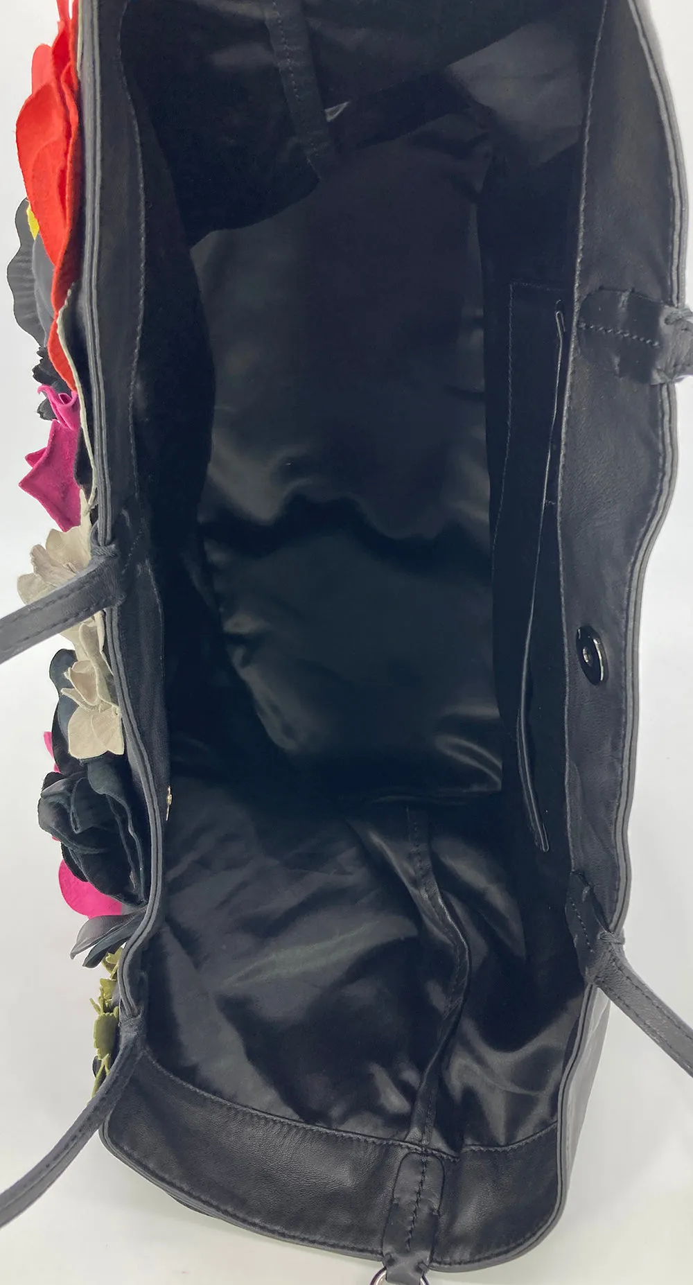 Valentino Leather Floral Embellished Tote