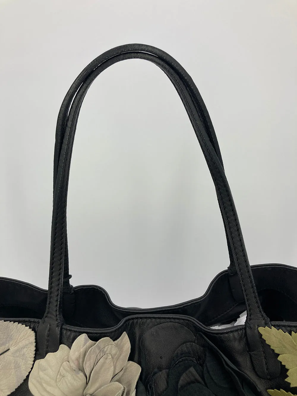 Valentino Leather Floral Embellished Tote