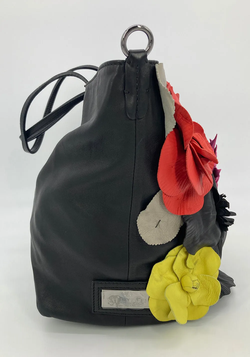 Valentino Leather Floral Embellished Tote