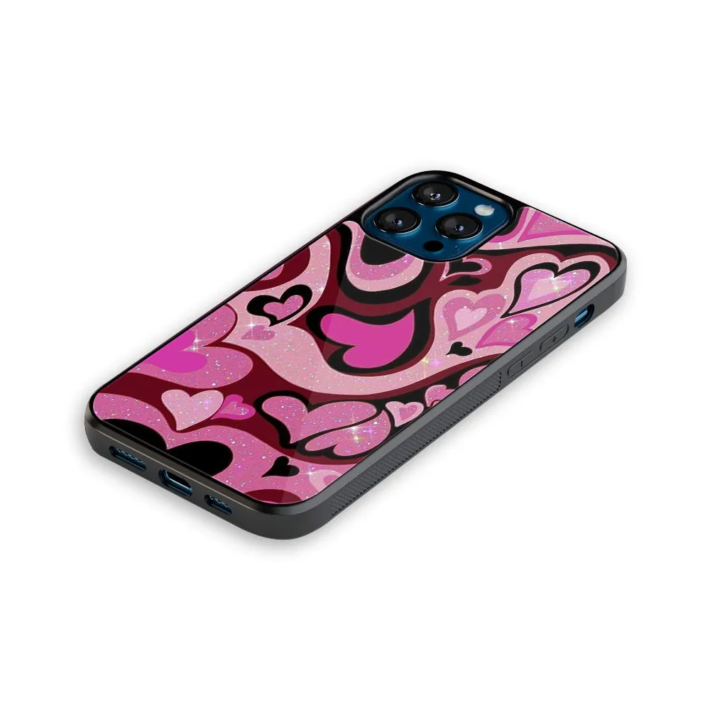 Y2K Magenta Meltdown Hearts Phone Cover | Glass Case