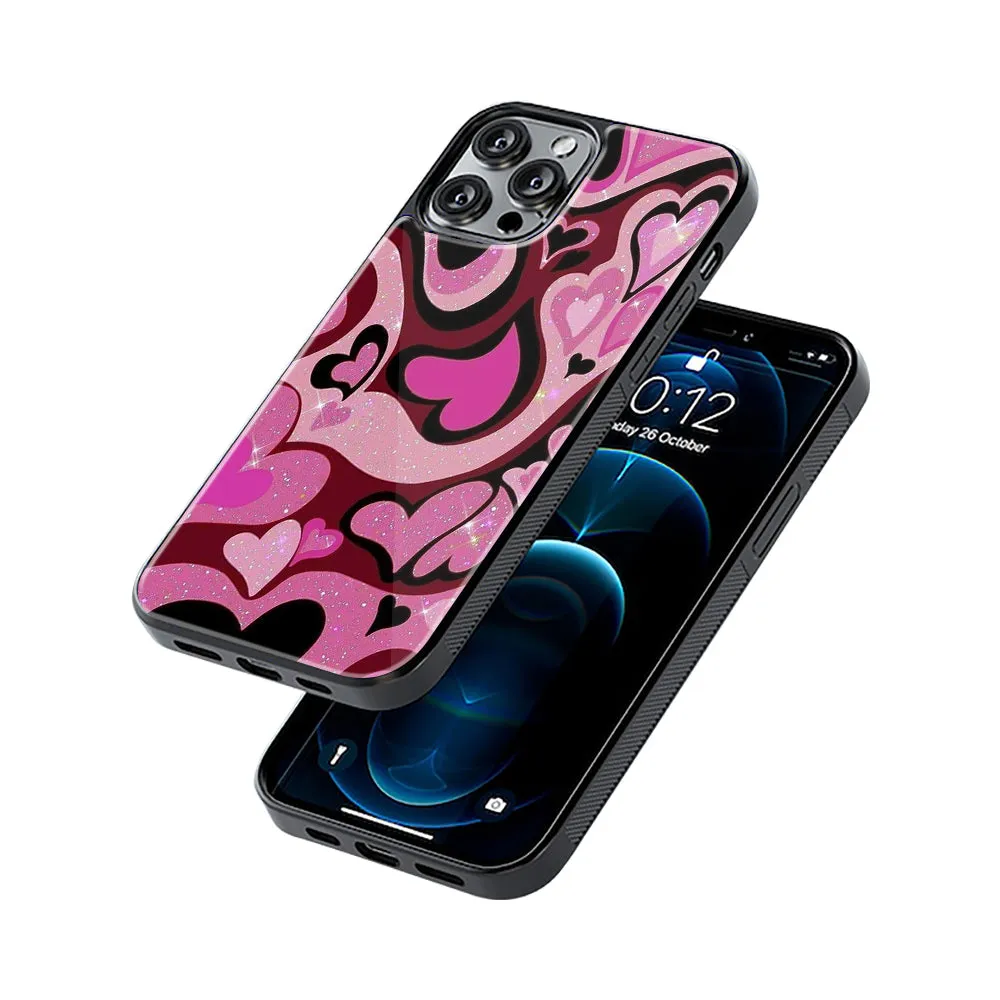 Y2K Magenta Meltdown Hearts Phone Cover | Glass Case