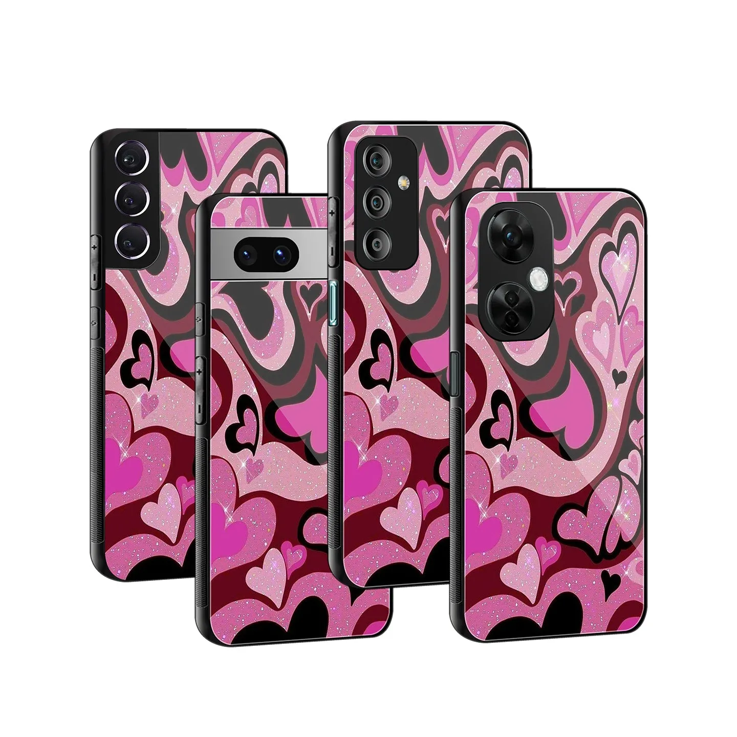 Y2K Magenta Meltdown Hearts Phone Cover | Glass Case